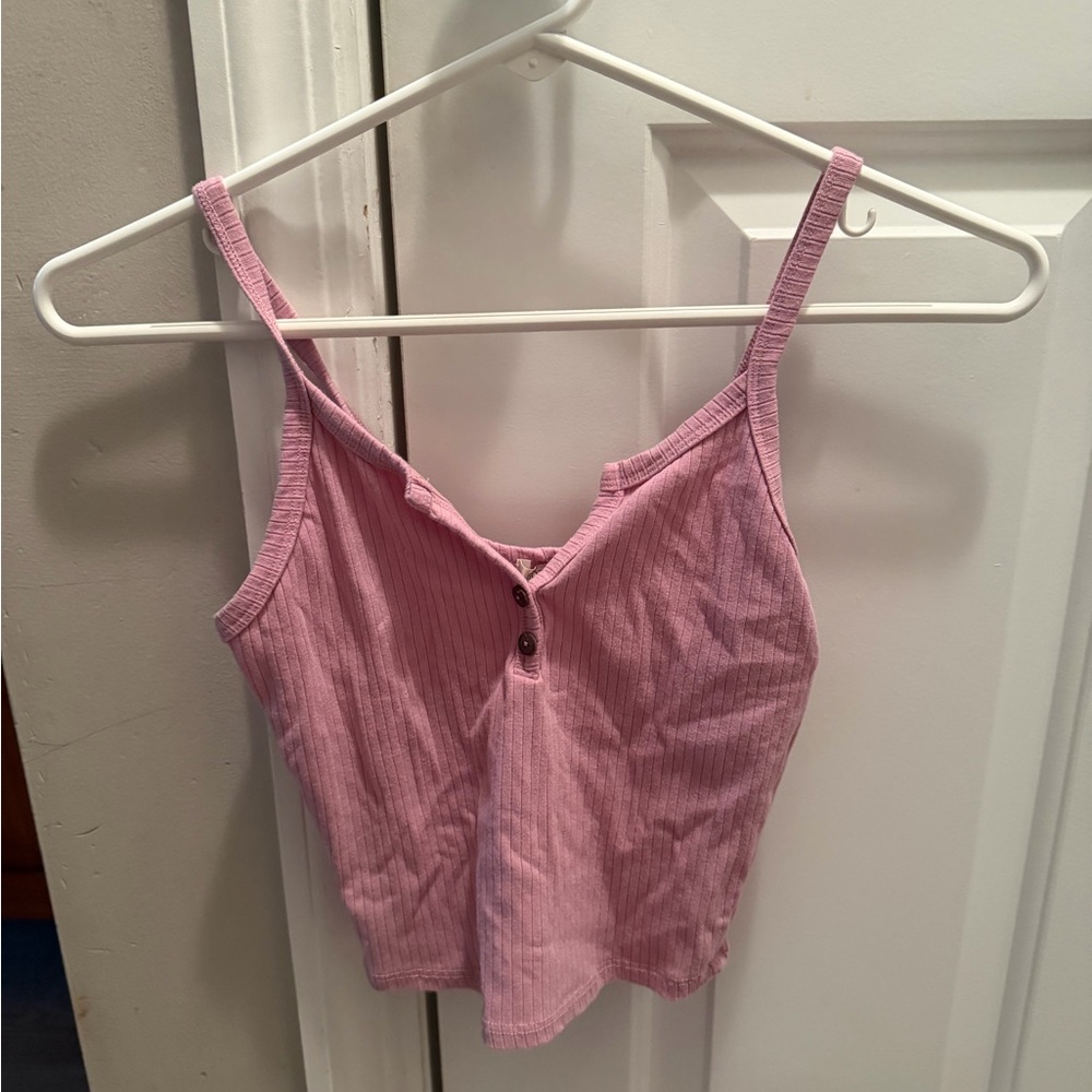 Bozzolo Mauve Ribbed Tank with Buttons